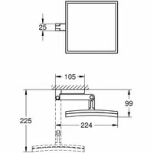 Косметическое зеркало GROHE Selection Cube, хром (40808000) Косметическое зеркало GROHE Selection Cube, хром (40808000)