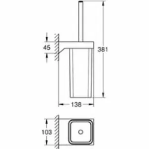 Туалетный ёршик GROHE Selection Cube с держателем, хром (40857000) Туалетный ёршик GROHE Selection Cube с держателем, хром (40857000)
