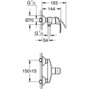 Готовый комплект для ванной комнаты GROHE Eurosmart с душевым гарнитуром (NB0027) Готовый комплект для ванной комнаты GROHE Eurosmart с душевым гарнитуром (NB0027)