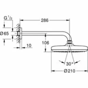 Верхний душ GROHE Tempesta 210, 1 режим, 286 мм, хром (26411000) Верхний душ GROHE Tempesta 210, 1 режим, 286 мм, хром (26411000)