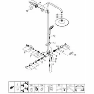 Душевая система GROHE Euphoria System 260 с термостатом для ванны, хром (27475001) Душевая система GROHE Euphoria System 260 с термостатом для ванны, хром (27475001)