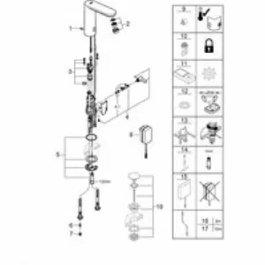 Смеситель для раковины GROHE Eurosmart Cosmopolitan E инфракрасный, L-size, хром (36421000) Смеситель для раковины GROHE Eurosmart Cosmopolitan E инфракрасный, L-size, хром (36421000)