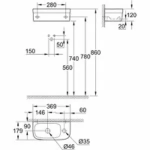 Раковина компактная GROHE Euro Ceramic 37 см, альпин-белый (39327000) Раковина компактная GROHE Euro Ceramic 37 см, альпин-белый (39327000)