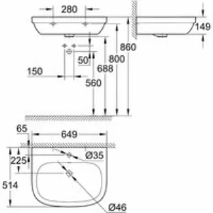 Раковина GROHE Euro Ceramic 65 см, альпин-белый (39323000) Раковина GROHE Euro Ceramic 65 см, альпин-белый (39323000)