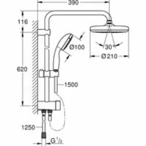 Душевая система GROHE Tempesta System 210 с переключателем потоков, хром (26381001) Душевая система GROHE Tempesta System 210 с переключателем потоков, хром (26381001)