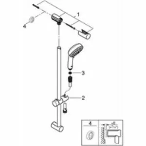 Душевой гарнитур GROHE Tempesta Cosmopolitan 100, 4 режима струи, душевая штанга 600 мм, 9,5 л/мин, хром (27580002) Душевой гарнитур GROHE Tempesta Cosmopolitan 100, 4 режима струи, душевая штанга 600 мм, 9,5 л/мин, хром (27580002)