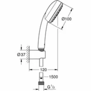 Душевой набор GROHE Tempesta Cosmopolitan, 1 режим, 1500 мм, 7 л/мин, хром (26084002) Душевой набор GROHE Tempesta Cosmopolitan, 1 режим, 1500 мм, 7 л/мин, хром (26084002)