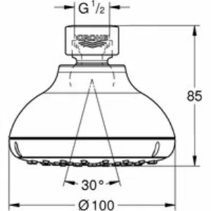 Верхний душ GROHE New Tempesta 100 I, 5,7 л/мин, 1 режим, хром (26050001) Верхний душ GROHE New Tempesta 100 I, 5,7 л/мин, 1 режим, хром (26050001)