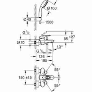 Смеситель для ванны GROHE Eurostyle, хром (3359230A) Смеситель для ванны GROHE Eurostyle, хром (3359230A)
