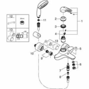 Смеситель для ванны GROHE Eurostyle, хром (3359230A) Смеситель для ванны GROHE Eurostyle, хром (3359230A)