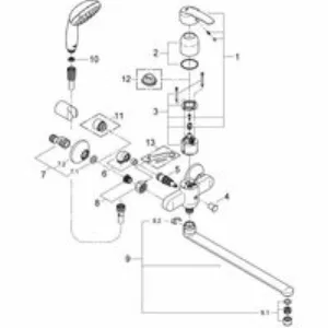 Смеситель для ванны GROHE Multiform универсальный, с душевым гарнитуром, хром (3270800A) Смеситель для ванны GROHE Multiform универсальный, с душевым гарнитуром, хром (3270800A)