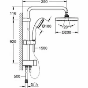 Душевая система GROHE New Tempesta Cosmopolitan 200 с переключателем потоков, хром (26452001) Душевая система GROHE New Tempesta Cosmopolitan 200 с переключателем потоков, хром (26452001)