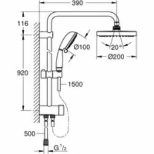 Душевая система GROHE Tempesta Rustic System 200 с переключателем потоков, хром (26454001) Душевая система GROHE Tempesta Rustic System 200 с переключателем потоков, хром (26454001)