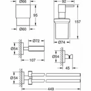 Набор аксессуаров GROHE Essentials New 4 в 1, хром (40846001) Набор аксессуаров GROHE Essentials New 4 в 1, хром (40846001)