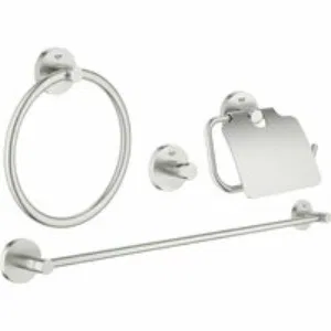 Набор аксессуаров GROHE Essentials (4 предмета), суперсталь (40776DC1) Набор аксессуаров GROHE Essentials (4 предмета), суперсталь (40776DC1)