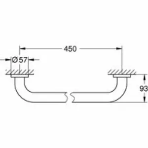 Ручка для ванной GROHE Essentials 450 мм, суперсталь (40793DC1) Ручка для ванной GROHE Essentials 450 мм, суперсталь (40793DC1)