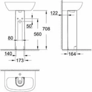 Пьедестал GROHE Bau Ceramic, альпин-белый (39425000) Пьедестал GROHE Bau Ceramic, альпин-белый (39425000)