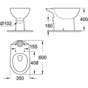 Унитаз напольный GROHE Bau Ceramic горизонтальный выпуск (без бачка и сиденья), альпин-белый (39428000) Унитаз напольный GROHE Bau Ceramic горизонтальный выпуск (без бачка и сиденья), альпин-белый (39428000)