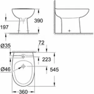 Биде напольное GROHE Bau Ceramic, альпин-белый (39432000) Биде напольное GROHE Bau Ceramic, альпин-белый (39432000)