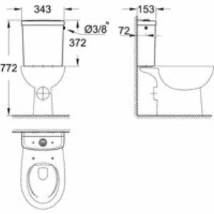 Смывной бачок для унитаза GROHE Bau Ceramic, альпин-белый (39437000) Смывной бачок для унитаза GROHE Bau Ceramic, альпин-белый (39437000)