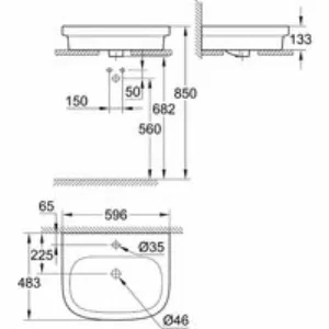Раковина накладная GROHE Euro Ceramic 60 см, с гигиеническим покрытием, альпин-белый (3933700H) Раковина накладная GROHE Euro Ceramic 60 см, с гигиеническим покрытием, альпин-белый (3933700H)