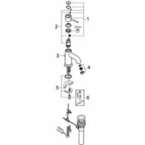 Смеситель для раковины GROHE BauClassic, хром (23161000) Смеситель для раковины GROHE BauClassic, хром (23161000)
