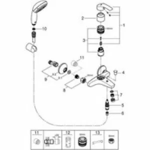 Смеситель для ванны GROHE Eurosmart, хром (3330220A) Смеситель для ванны GROHE Eurosmart, хром (3330220A)