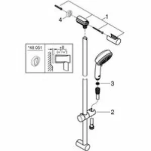 Душевой гарнитур GROHE Tempesta Cosmopolitan 100, 4 режима струи, душевая штанга 600 мм, 9,5 л/мин, хром (27787002) Душевой гарнитур GROHE Tempesta Cosmopolitan 100, 4 режима струи, душевая штанга 600 мм, 9,5 л/мин, хром (27787002)