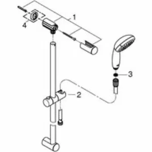 Душевой гарнитур GROHE Tempesta 100, 3 режима струи, душевая штанга 600 мм, 9,5 л/мин, хром (27794001) Душевой гарнитур GROHE Tempesta 100, 3 режима струи, душевая штанга 600 мм, 9,5 л/мин, хром (27794001)