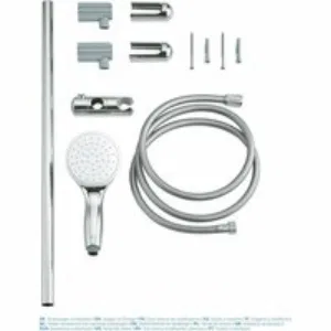 Душевой гарнитур GROHE Tempesta 100, 1 режим струи, душевая штанга 600 мм, 9,5 л/мин, хром (27853001) Душевой гарнитур GROHE Tempesta 100, 1 режим струи, душевая штанга 600 мм, 9,5 л/мин, хром (27853001)