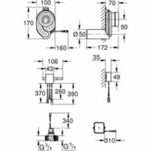 Сифон GROHE для писсуара с температурным датчиком, 230V (39368000) Сифон GROHE для писсуара с температурным датчиком, 230V (39368000)