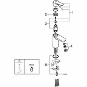 Смеситель для раковины GROHE BauEdge, S-size, хром (23330000) Смеситель для раковины GROHE BauEdge, S-size, хром (23330000)