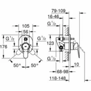 Смеситель для ванны GROHE BauEdge в комплекте с монтажной частью, хром (29039000) Смеситель для ванны GROHE BauEdge в комплекте с монтажной частью, хром (29039000)