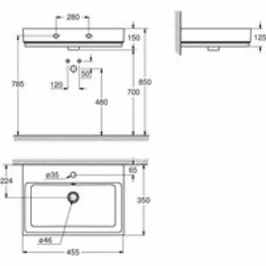 Мини-раковина GROHE Cube Ceramic 45 см, альпин-белый (3948300H) Мини-раковина GROHE Cube Ceramic 45 см, альпин-белый (3948300H)