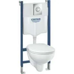 Комплект инсталляции GROHE Solido Compact 5 в 1 с подвесным унитазом Bau Ceramic и сиденьем с микролифтом (39415000) Комплект инсталляции GROHE Solido Compact 5 в 1 с подвесным унитазом Bau Ceramic и сиденьем с микролифтом (39415000)