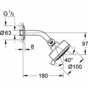Верхний душ GROHE New Tempesta Cosmopolitan 100 III, 9,5 л/мин, 3 режима, хром (26090001) Верхний душ GROHE New Tempesta Cosmopolitan 100 III, 9,5 л/мин, 3 режима, хром (26090001)