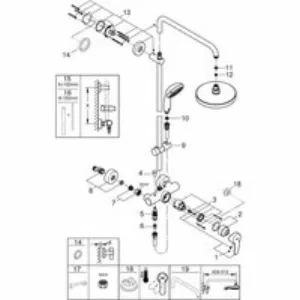 Душевая система GROHE New Tempesta 200 со смесителем для душа, хром (26244001) Душевая система GROHE New Tempesta 200 со смесителем для душа, хром (26244001)