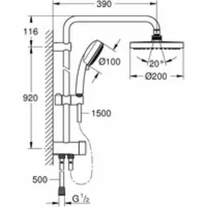 Душевая система GROHE New Tempesta Cosmopolitan 200 с переключателем потоков, хром (26453001) Душевая система GROHE New Tempesta Cosmopolitan 200 с переключателем потоков, хром (26453001)