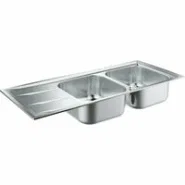 Мойка GROHE из нержавеющей стали с корзинчатым вентилем, оборачиваемая, 2 чаши, K400 80-S 116/50 2.0 (31587SD0)