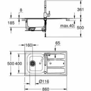 Мойка и смеситель для мойки, GROHE K400, (31570SD0) Мойка и смеситель для мойки, GROHE K400, (31570SD0)