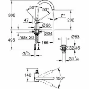 Смеситель для раковины GROHE Atrio, хром (32042003) Смеситель для раковины GROHE Atrio, хром (32042003)