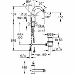 Смеситель для биде GROHE Atrio с донным клапаном, хром (32108003) Смеситель для биде GROHE Atrio с донным клапаном, хром (32108003)