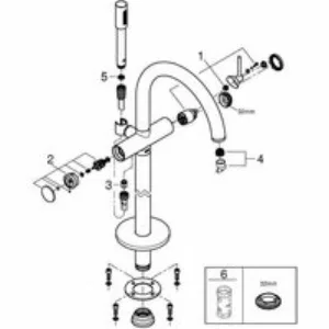 Внешняя часть смесителя для ванны GROHE Atrio напольного монтажа, хром (32653003) Внешняя часть смесителя для ванны GROHE Atrio напольного монтажа, хром (32653003)