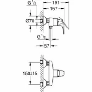 Смеситель для душа GROHE Start Flow, хром (23771000) Смеситель для душа GROHE Start Flow, хром (23771000)