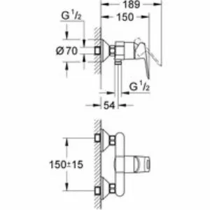 Смеситель для душа GROHE BauLoop, хром (23340000) Смеситель для душа GROHE BauLoop, хром (23340000)