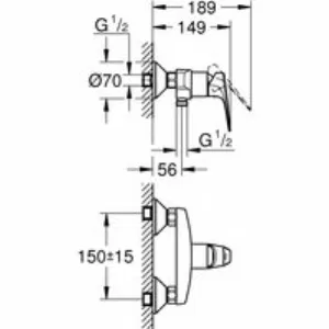 Смеситель для душа GROHE BauFlow, хром (23632000) Смеситель для душа GROHE BauFlow, хром (23632000)