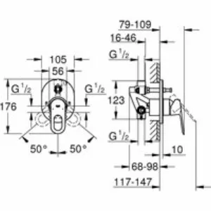 Смеситель для ванны GROHE BauLoop в комплекте с монтажной , хром (29041000) Смеситель для ванны GROHE BauLoop в комплекте с монтажной , хром (29041000)