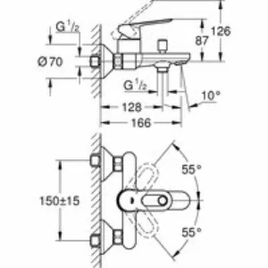 Смеситель для ванны GROHE BauLoop, хром (23603000) Смеситель для ванны GROHE BauLoop, хром (23603000)