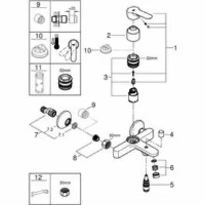 Смеситель для ванны GROHE BauEdge, хром (23605000) Смеситель для ванны GROHE BauEdge, хром (23605000)