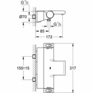 Термостат для ванны GROHE Grohtherm 2000, хром (34467001) Термостат для ванны GROHE Grohtherm 2000, хром (34467001)